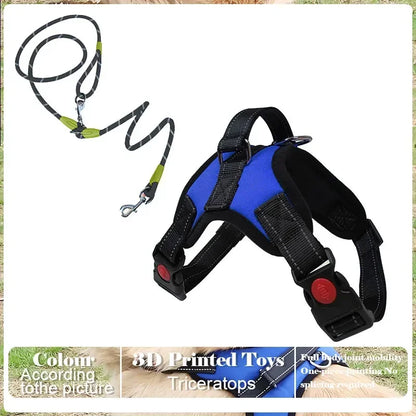 Dog Harness and Leash Set No Pull Adjustable Comfortable with Easy Control Handle Outdoor Running Walking Hand Free Lead Leash