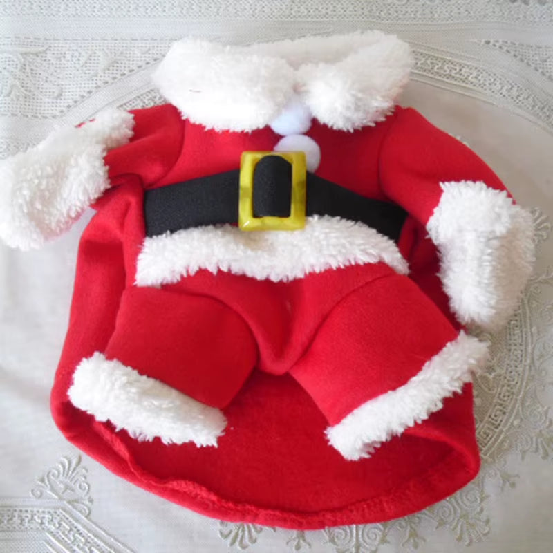 Pet Cat Christmas Clothes Winter Warm Costumes Funny Santa Claus Dressing up Jackets Kitten Dog Xmas New Year Party Outfits Gift