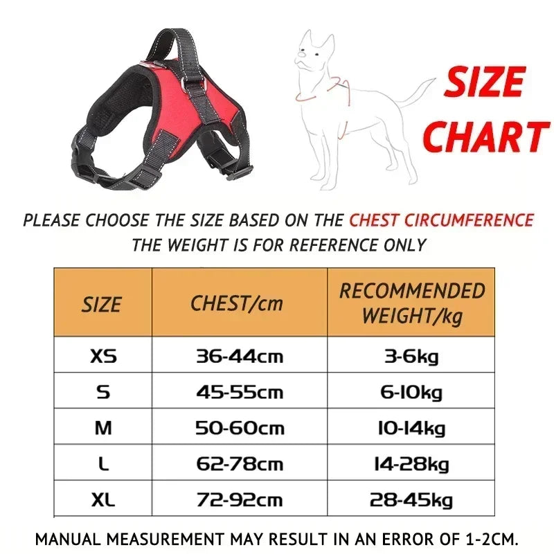 Dog Harness and Leash Set No Pull Adjustable Comfortable with Easy Control Handle Outdoor Running Walking Hand Free Lead Leash