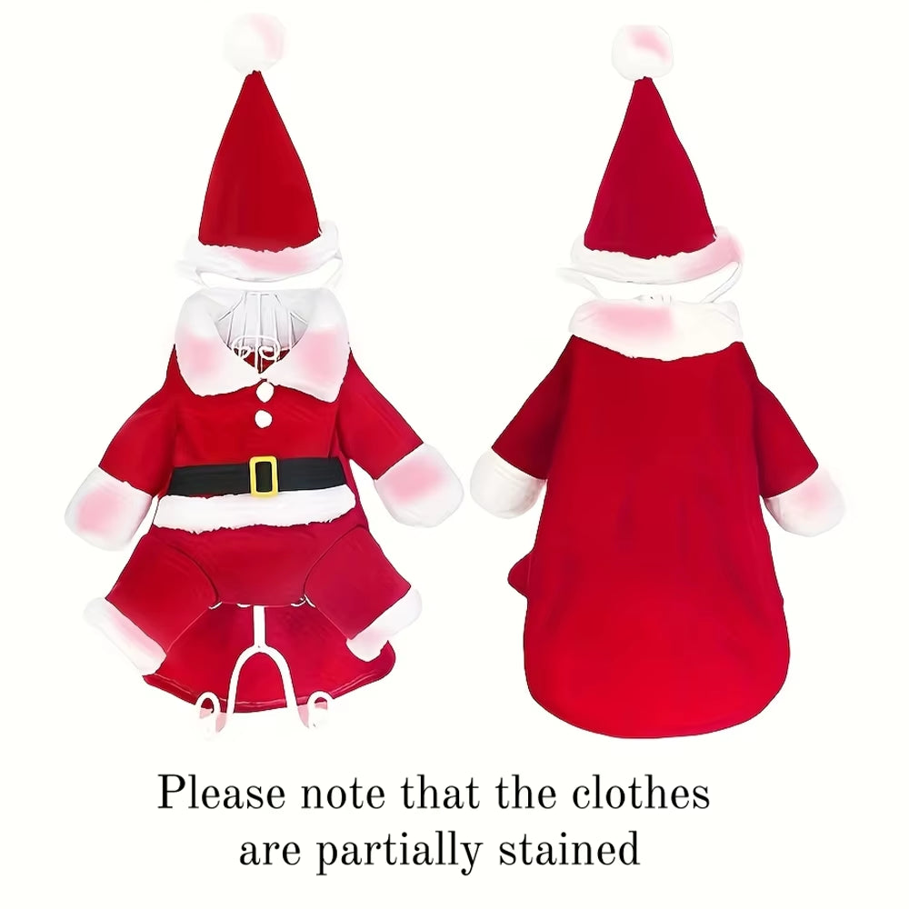Pet Cat Christmas Clothes Winter Warm Costumes Funny Santa Claus Dressing up Jackets Kitten Dog Xmas New Year Party Outfits Gift