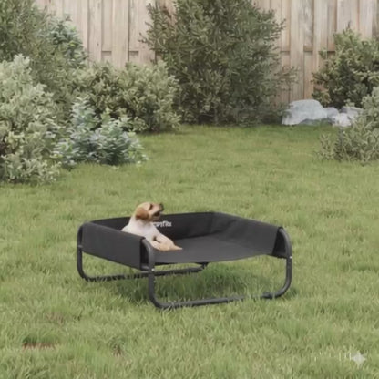 Dog Bed Elevated Anthracite Oxford Fabric